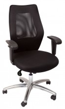 AM200 MB Exec. Infinite Tilt Lock. Arms. 120Kg. Black Mesh Back. Black Fabric Seat Only